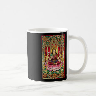 Caneca De Café Deusa da Riqueza Lakshmi Vitral Hinduísmo Mitologi