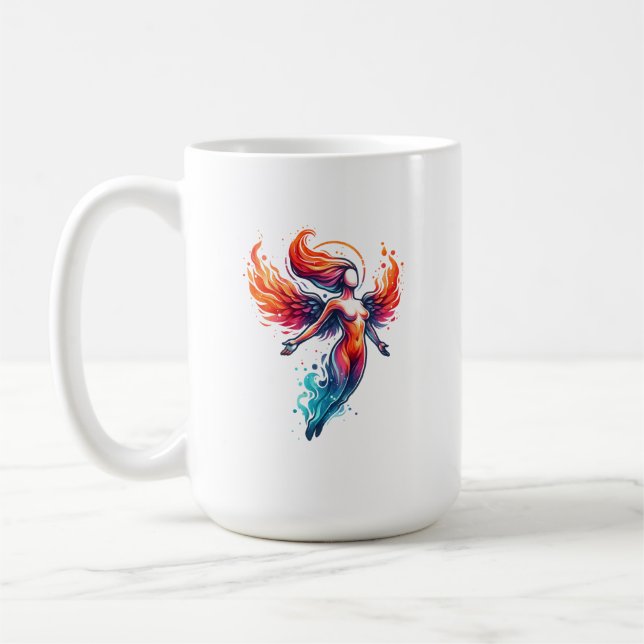 Caneca De Café Deusa do Gelo de Fogo Celestial (Esquerda)