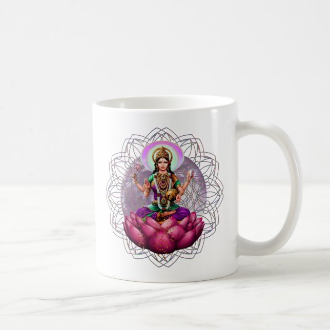 Caneca De Café Deusa Lakshmi mandala (Direita)