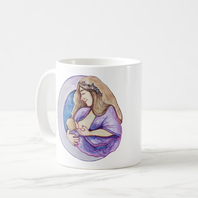 Caneca De Café Deusa Mãe Amamentando                       (Frente Esquerda)