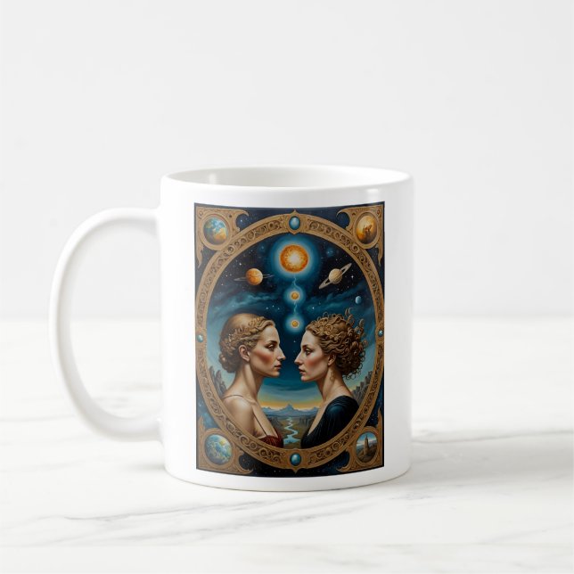 Caneca De Café Deusas Espelhadas Celestiais (Esquerda)