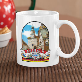Caneca De Café Deutschland Ansbach Vintage souvenir
