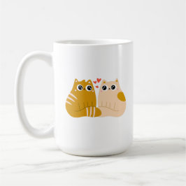 Caneca De Café Deux chats qui s'aiment.