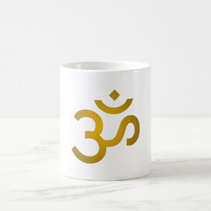 Caneca De Café Devanagari om - Branco