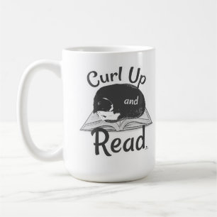 Caneca De Café Deve Enrolar Ler Amante de Gatos Design de Leitura
