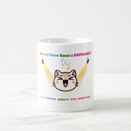 Caneca De Café Deveria ter sido um Soprano - Gato Bilíngue Engraç