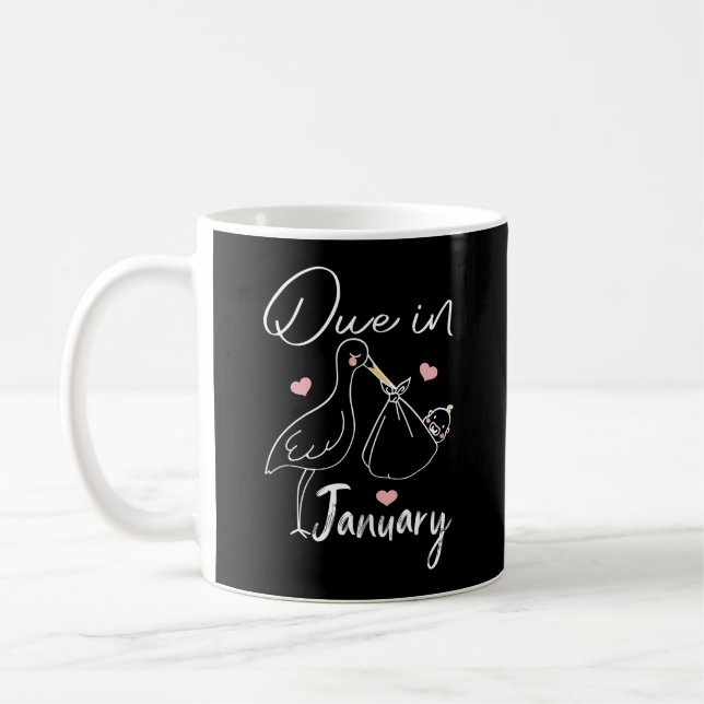 Caneca De Café Devido Em Janeiro Cisne Engraçado Carregando Um Be (Esquerda)