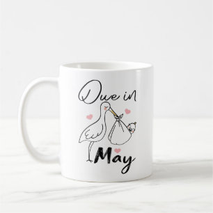 Caneca De Café Devido Em Maio Cisne Fofo Carregando Um Novo Bebê 