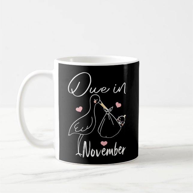 Caneca De Café Devido Em Novembro Cisne Engraçado Carregando Um N (Esquerda)