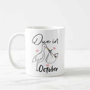 Caneca De Café Devido Em Outubro Cisne Fofo Carregando Um Bebê No