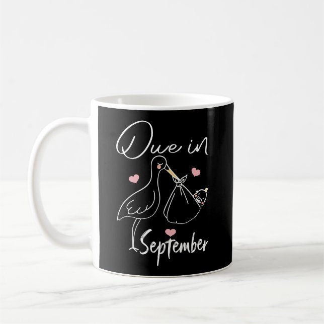 Caneca De Café Devido Em Setembro Cisne Engraçado Carregando Um N (Esquerda)