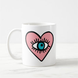 Caneca De Café Devil eye in heart 