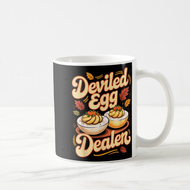 Caneca De Café Deviled Egg Er Funny Retro Thanksgiving Food Quote (Direita)