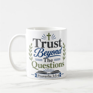 Caneca De Café Devocional de Versículo Bíblico Confie Além das Qu