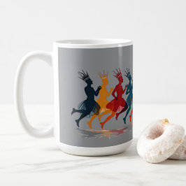Caneca De Café Dez Senhores Saltando Estilo de Recorte Estêncil 3