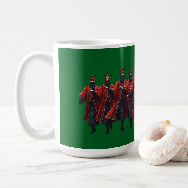 Caneca De Café Dez Senhores Saltando Recorte Estêncil 6 (Com Donut)