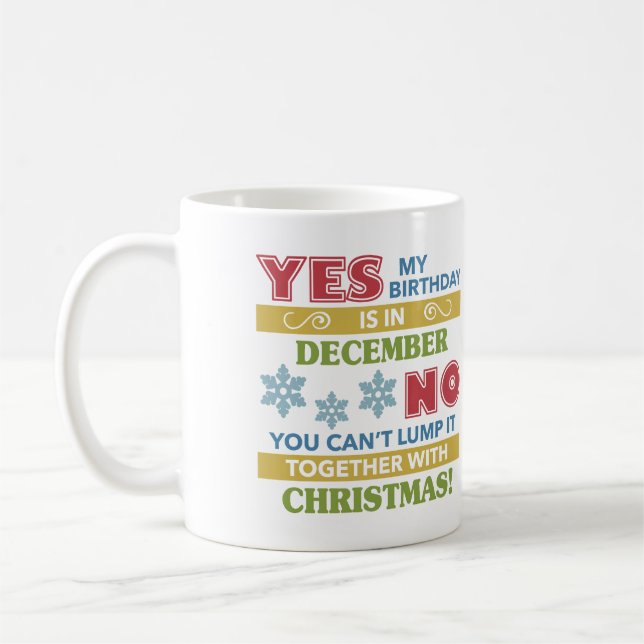 Caneca De Café Dezembro Aniversário Humor de Natal (Esquerda)