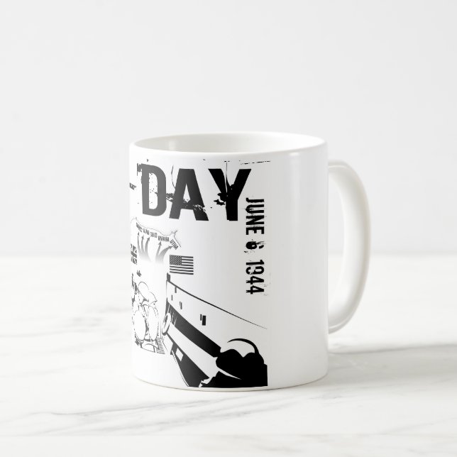 Caneca De Café DIA D 6 de junho de 1944 (Frente Esquerda)