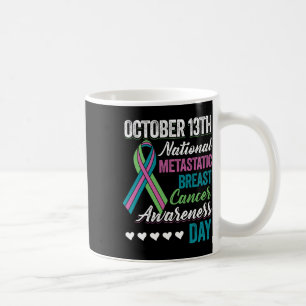 Caneca De Café Dia da Consciência do Cancer da Mama 13 de outubro