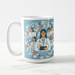 Caneca De Café "Dia da Farmácia: Honrando os Pilares do Carro do