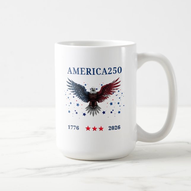 Caneca De Café Dia da Independência AMÉRICA250 1776 - 2026 (Direita)