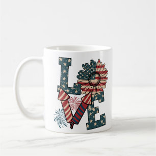 Caneca De Café Dia da Independência AMOR América