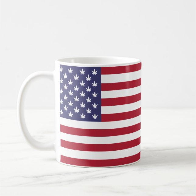 Caneca De Café Dia da Independência da Bandeira dos Estados Unido (Esquerda)
