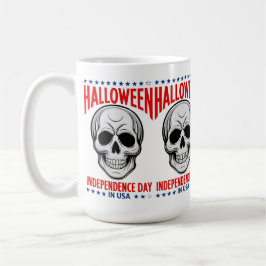 Caneca De Café Dia da Independência do Halloween com o Crânio
