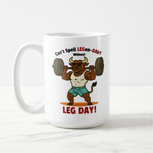 Caneca De Café Dia da Legen-Láctea – Treino de Agachamento de Tou
