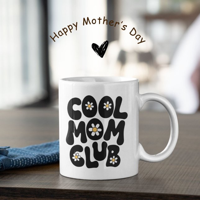 Caneca De Café Dia da Mãe legal do Clube da Mãe (Cool mom club, trendy Mother’s Day gift.)