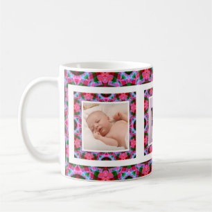 Caneca De Café Dia da Mãe Verde Cor-de-Rosa Personalizada Foto Ch