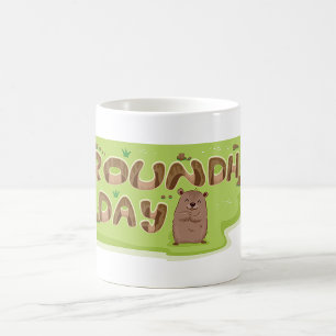Caneca De Café Dia da Marmota Letreiro de Madeira
