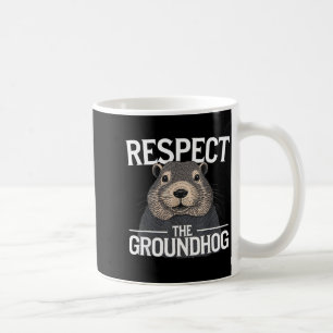 Caneca De Café Dia da Marmota Respeite a Marmota _1