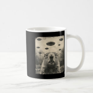 Caneca De Café Dia da Marmota Ufo Gráfico Retro Vintage Encontro