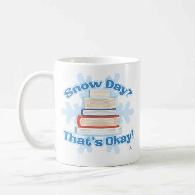 Caneca De Café Dia da Neve Ok Cozy Lendo a Vida (Esquerda)