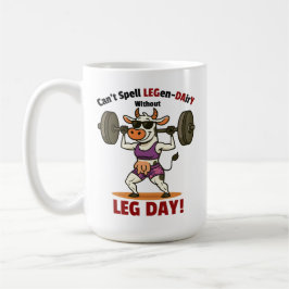 Caneca De Café Dia da Perna Legen-Dairy – Treino de Agachamento d