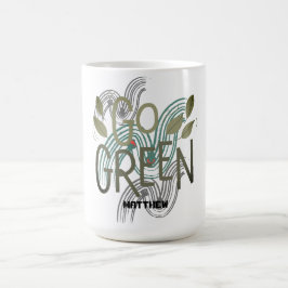 Caneca De Café Dia da Terra, fique verde, arte simples costume el