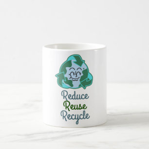 Caneca De Café Dia da Terra, reduzir o reciclar de reutilização,
