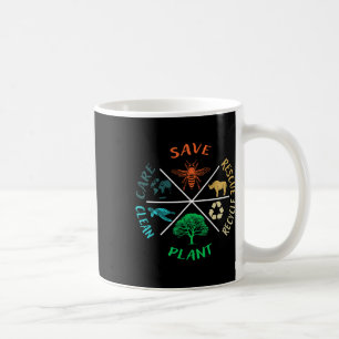 Caneca De Café Dia da Terra Salve As Abelhas Plantam Mais Árvores