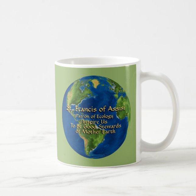 Caneca De Café Dia da Terra & São Francisco de Assis (Direita)