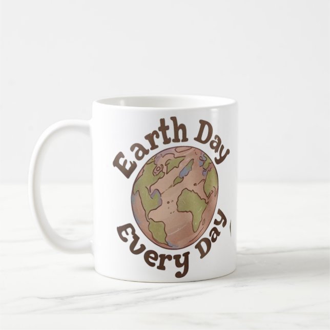 Caneca De Café 🌍 Dia da Terra Todos os Dias (Esquerda)