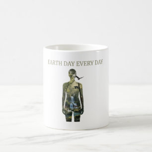 Caneca De Café Dia da Terra Todos os Dias Arte de Silhueta da Mãe