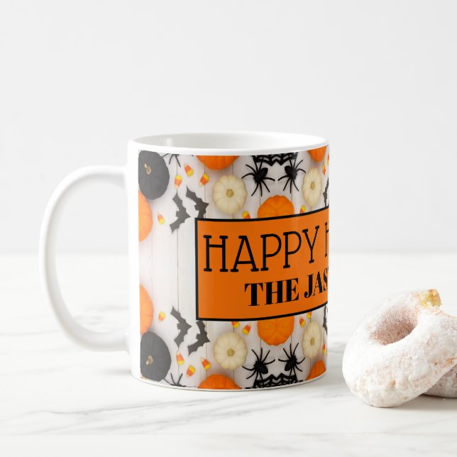 Caneca De Café Dia das Bruxas (Com Donut)