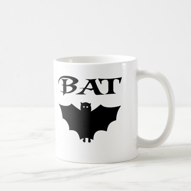 Caneca De Café Dia das Bruxas de Bat Branco E Preto (Direita)
