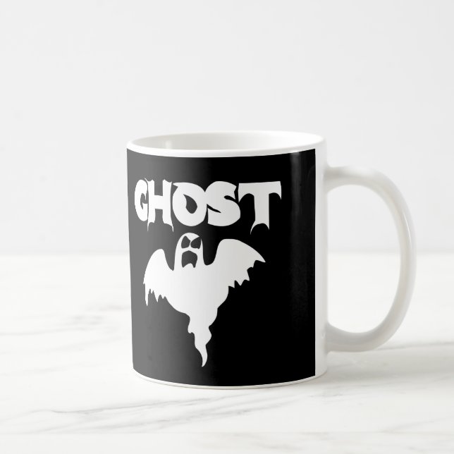 Caneca De Café Dia das Bruxas de Fantasmas Brancos e Pretos (Direita)