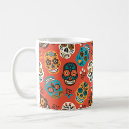 Caneca De Café Dia das Cascas de Açúcar Mortas, Laranja