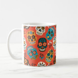 Caneca De Café Dia das Cascas de Açúcar Mortas, Laranja