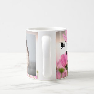 Caneca De Café Dia das Mães Colagem de Três Fotos Florais Café