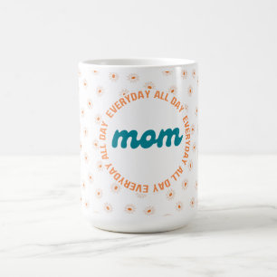 Caneca De Café Dia das Mães com Padrão de Margaridas