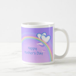 Caneca De Café Dia das Mães Corações no Arco-íris